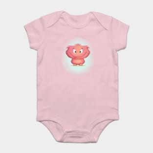 pink cartoon monster Baby Bodysuit